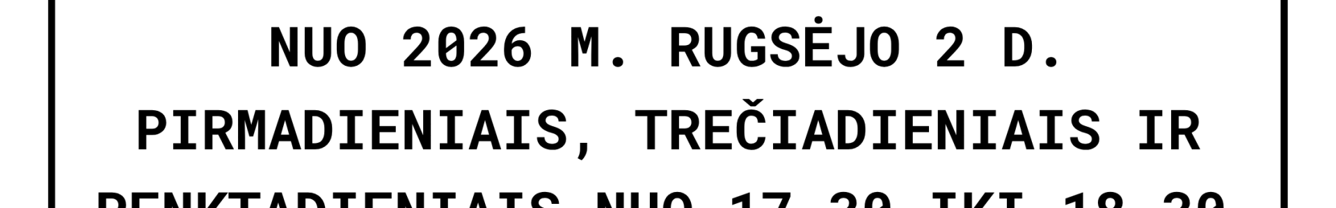 Aktuali informacija treniruoklių salės lankytjams