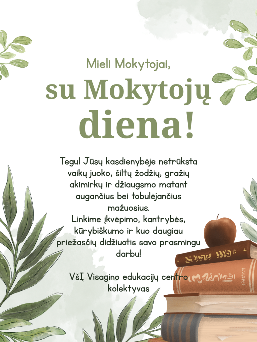 Sveikiname mokytojus su profesine švente – Mokytojų diena!